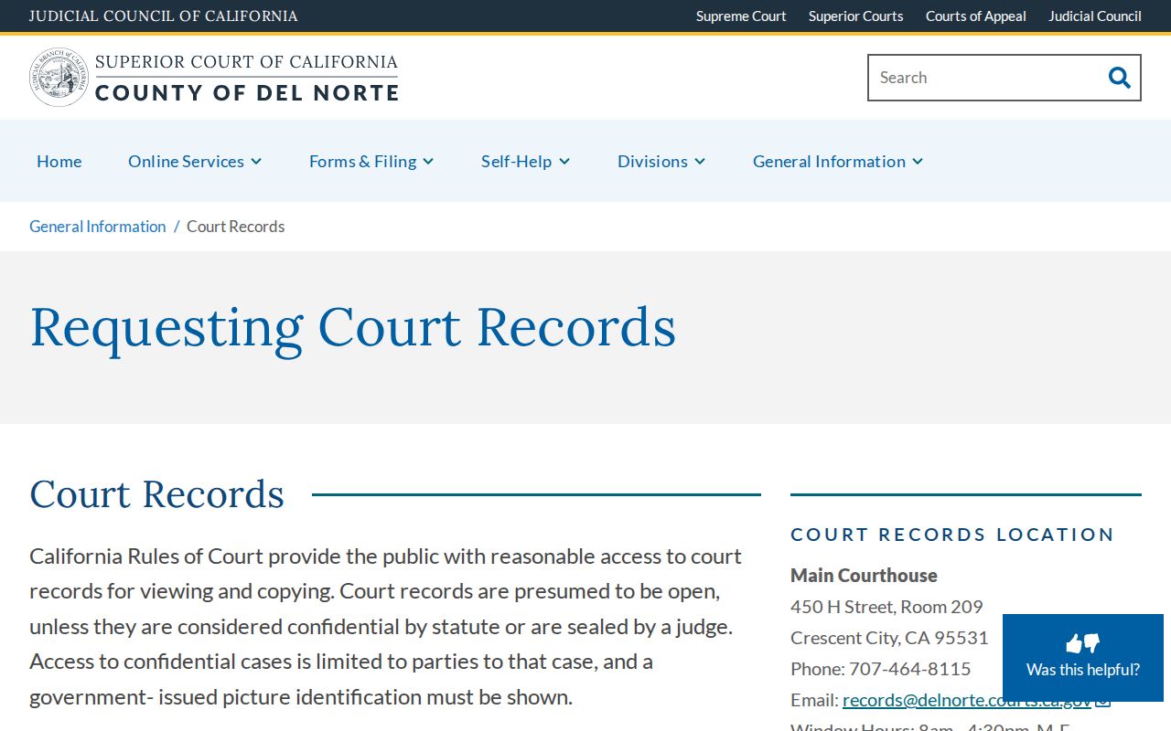 Del Norte County released inmate court records access caveat
